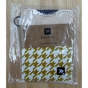 Thread Wallet Small Houndstooth RFID Leather Card Cash Mini Slim Minimal Wallet